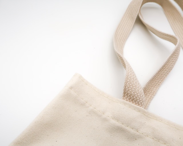 beige bag. 